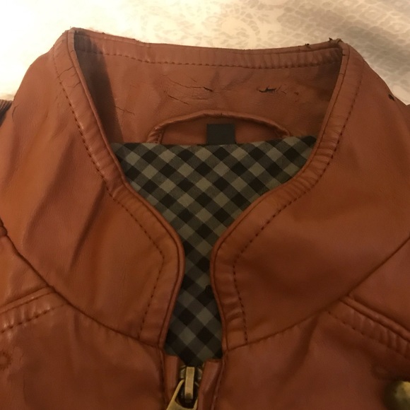 Steve Madden Cognac Faux Leather Jacket - Picture 6 of 7